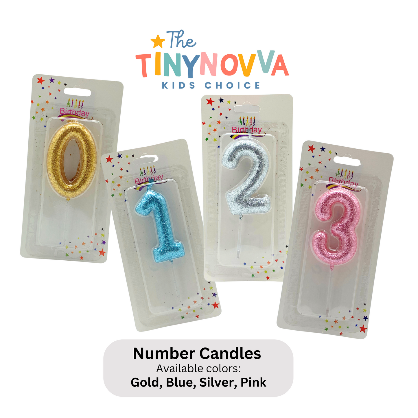 Glittered Number in Candle Gold