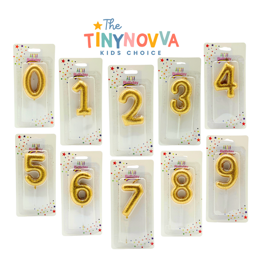 Glittered Number in Candle Gold