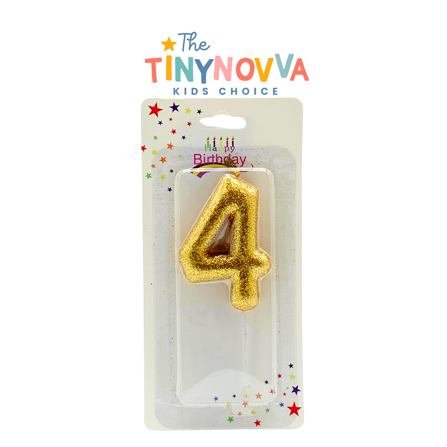 Glittered Number in Candle Gold