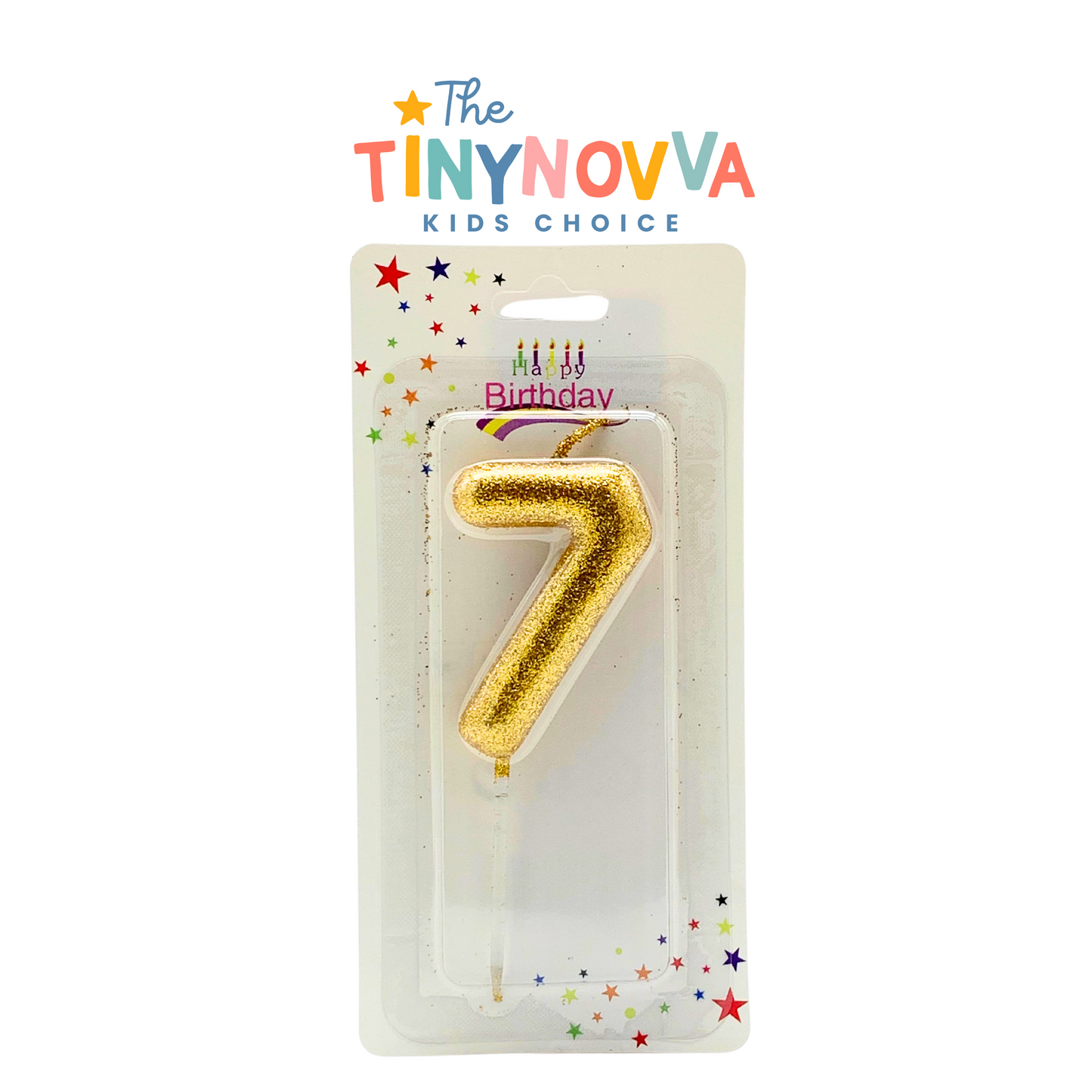 Glittered Number in Candle Gold