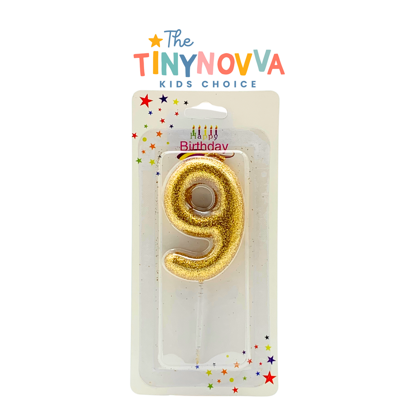 Glittered Number in Candle Gold